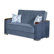 Zurich 65 in. Convertible Sleeper Loveseat in Greyish Blue with Storage - Gate FurnitureLoveseat