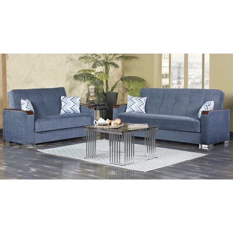 Zurich 89 in. Convertible Sleeper Sofa in Blue with Storage - Gate FurnitureSleeper Sofa