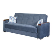 Zurich 89 in. Convertible Sleeper Sofa in Blue with Storage - Gate FurnitureSleeper Sofa